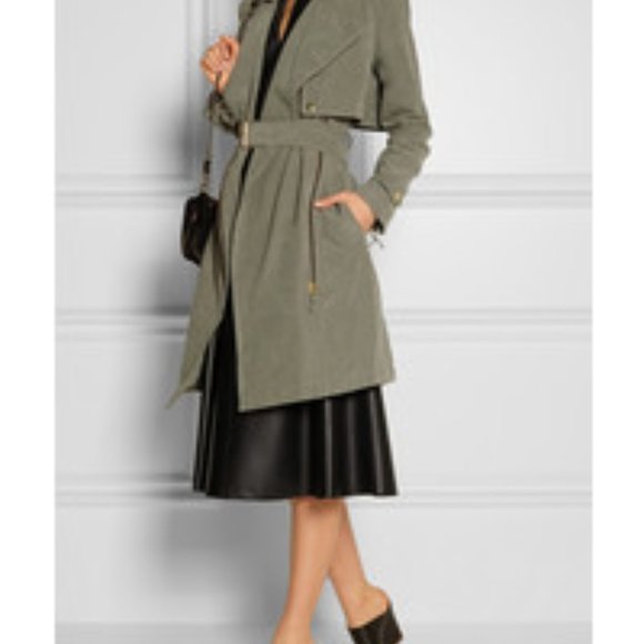 DAY Biger et Mikkelsen Brushed Twill Trench Coat. Fits XS or Small. Olive Green. - Picture 7 of 12